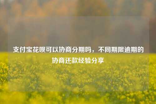 支付宝花呗可以协商分期吗，不同期限逾期的协商还款经验分享