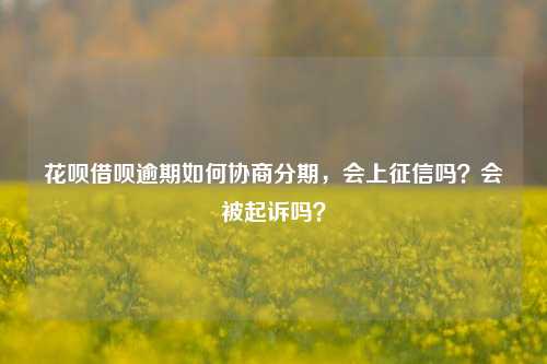 花呗借呗逾期如何协商分期，会上征信吗？会被起诉吗？