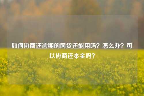 如何协商还逾期的网贷还能用吗？怎么办？可以协商还本金吗？