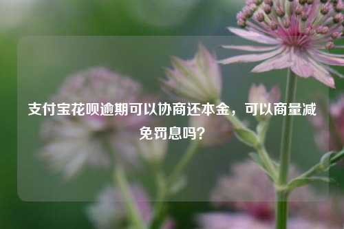 支付宝花呗逾期可以协商还本金，可以商量减免罚息吗？