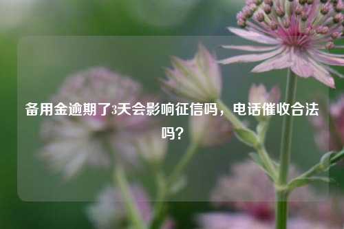 备用金逾期了3天会影响征信吗，电话催收合法吗？