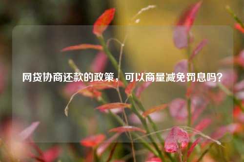 网贷协商还款的政策，可以商量减免罚息吗？