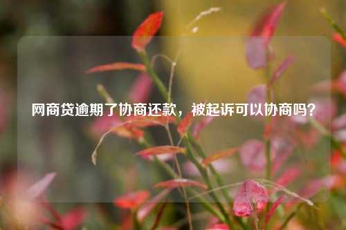网商贷逾期了协商还款，被起诉可以协商吗？